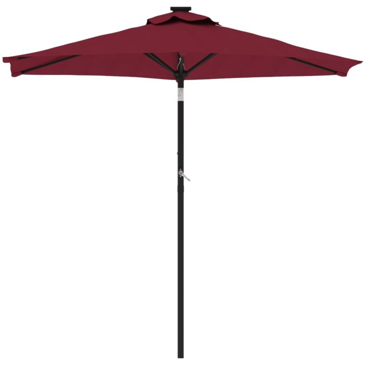 Trädgårdsparasoll med stålstång vinröd 225x225x212 cm vidaXL – bild 3