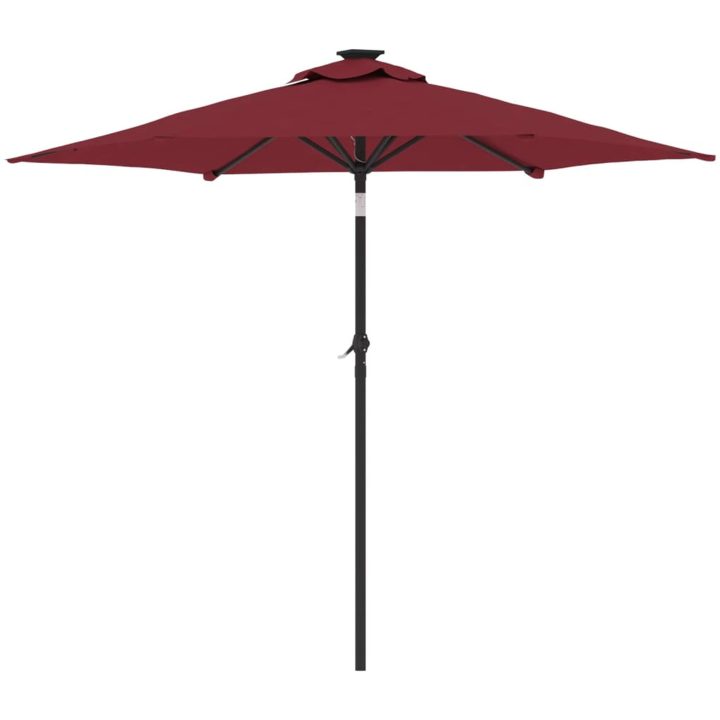 Trädgårdsparasoll med stålstång vinröd 225x225x212 cm vidaXL – bild 5