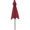 Trädgårdsparasoll med stålstång vinröd 225x225x212 cm vidaXL – miniatyr 6