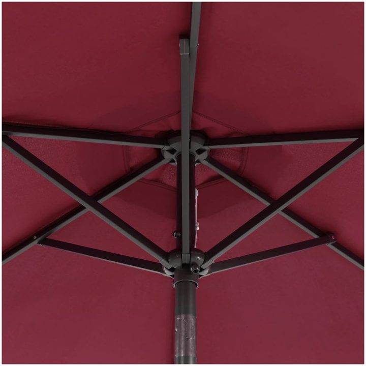 Trädgårdsparasoll med stålstång vinröd 225x225x212 cm vidaXL – bild 10