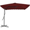 Trädgårdsparasoll med stålstång vinröd 250x250x230 cm vidaXL – miniatyr 2