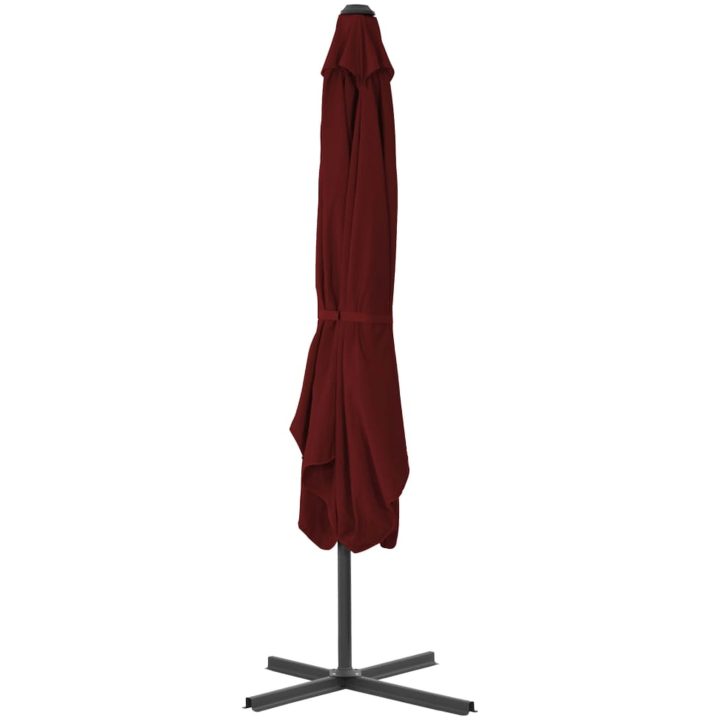 Trädgårdsparasoll med stålstång vinröd 250x250x230 cm vidaXL – bild 3