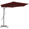 Trädgårdsparasoll med stålstång vinröd 300x230 cm vidaXL – miniatyr 1
