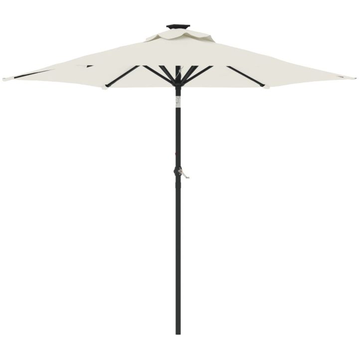 Trädgårdsparasoll med stålstång vit 225x225x212 cm vidaXL – bild 2