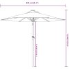 Trädgårdsparasoll med stålstång vit 225x225x212 cm vidaXL – miniatyr 12
