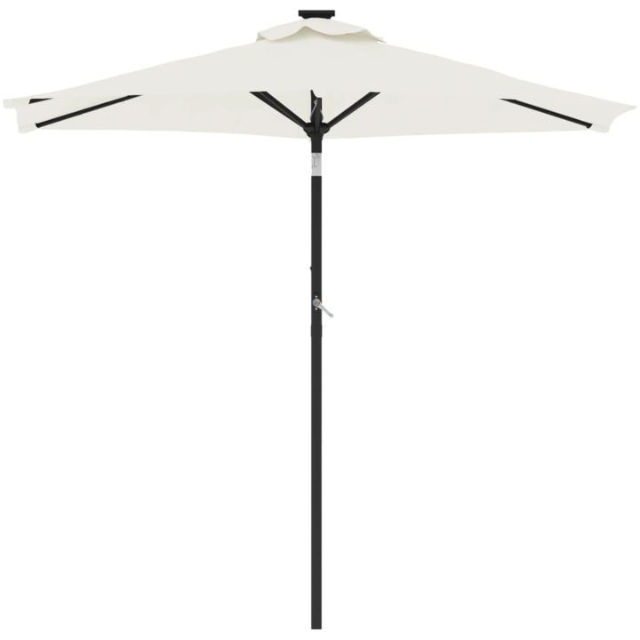 Trädgårdsparasoll med stålstång vit 225x225x212 cm vidaXL – bild 3