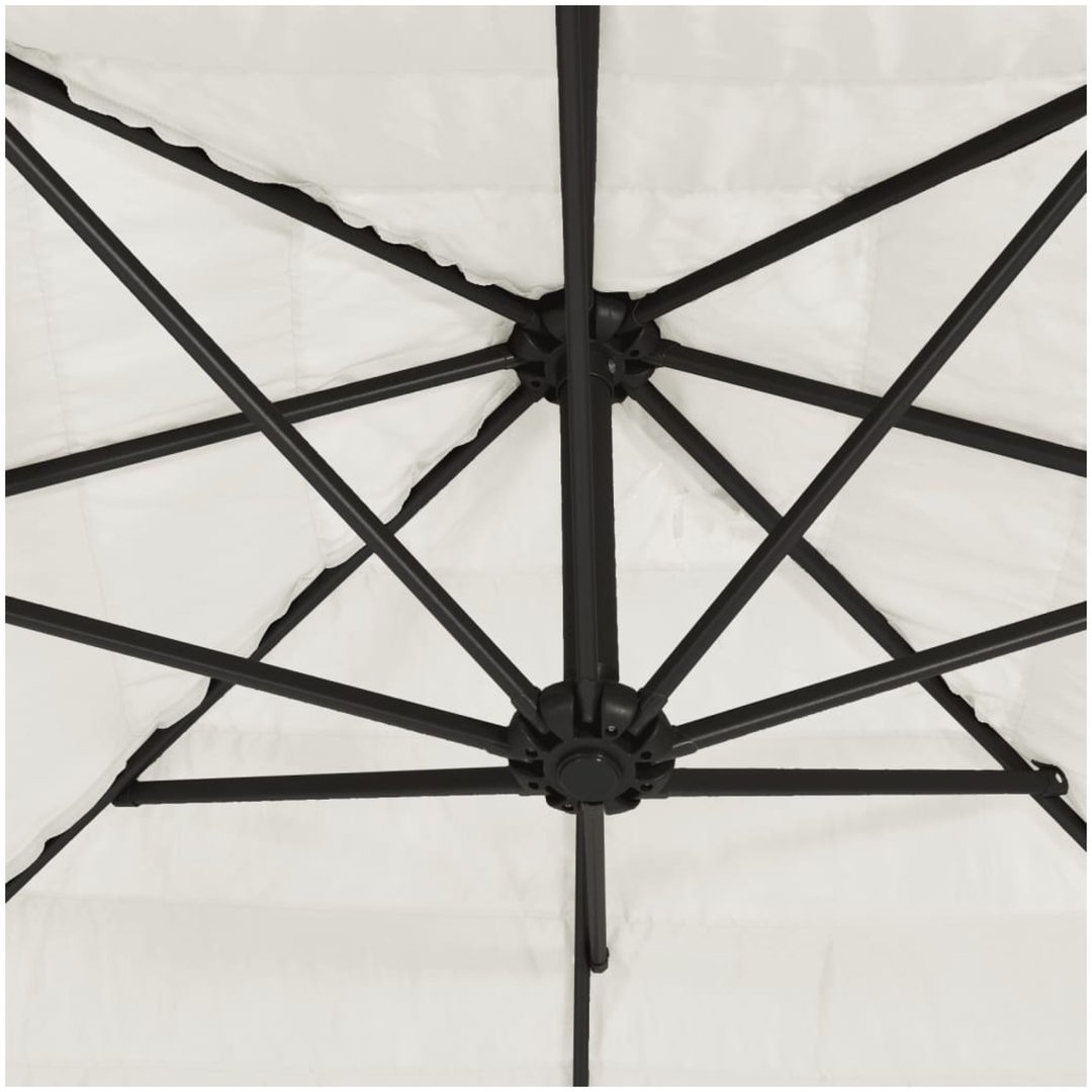 Trädgårdsparasoll med stålstång vit vidaXL 223 x 223 x 213 cm – bild 8