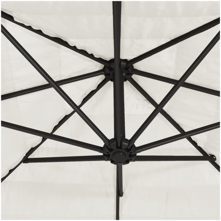 Trädgårdsparasoll med stålstång vit vidaXL 223 x 223 x 213 cm – bild 8