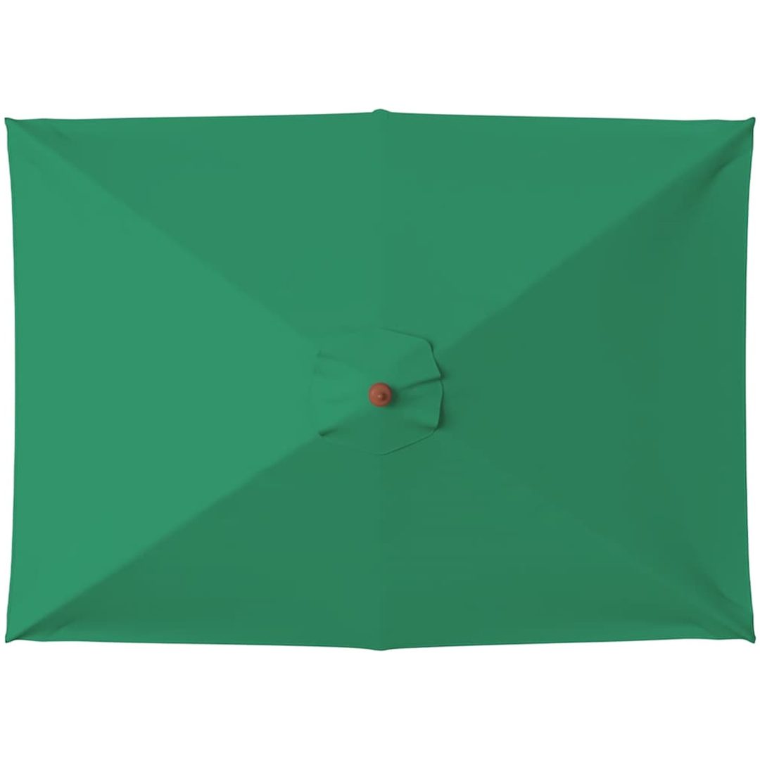 Trädgårdsparasoll med trästång 150x200 cm grön vidaXL – bild 3