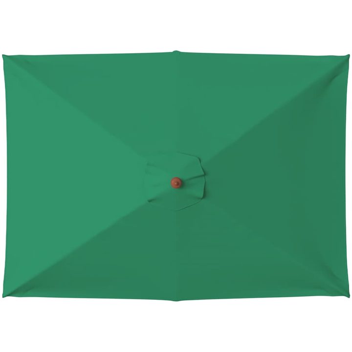 Trädgårdsparasoll med trästång 150x200 cm grön vidaXL – bild 3