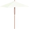 Trädgårdsparasoll med trästång 150x200 cm sand vidaXL – miniatyr 2