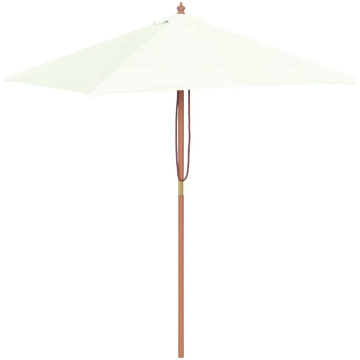 Trädgårdsparasoll med trästång 150x200 cm sand vidaXL – bild 2