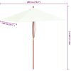 Trädgårdsparasoll med trästång 150x200 cm sand vidaXL – miniatyr 11