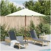 Trädgårdsparasoll med trästång 150x200 cm sand vidaXL – miniatyr 1