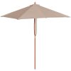 Trädgårdsparasoll med trästång 150x200 cm taupe vidaXL – miniatyr 2