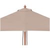 Trädgårdsparasoll med trästång 150x200 cm taupe vidaXL – miniatyr 7