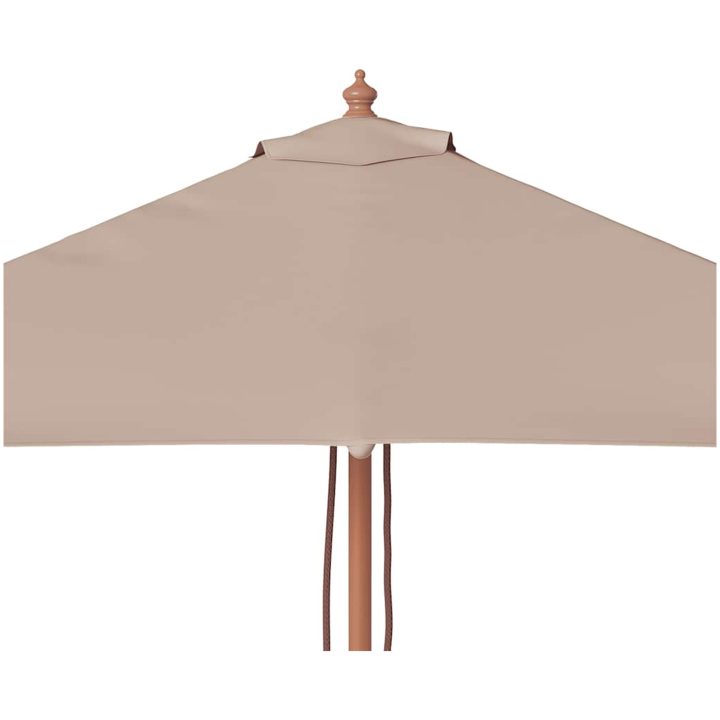 Trädgårdsparasoll med trästång 150x200 cm taupe vidaXL – bild 7