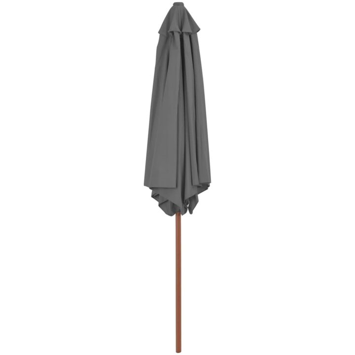 Trädgårdsparasoll med trästång 270 cm antracit vidaXL – bild 3