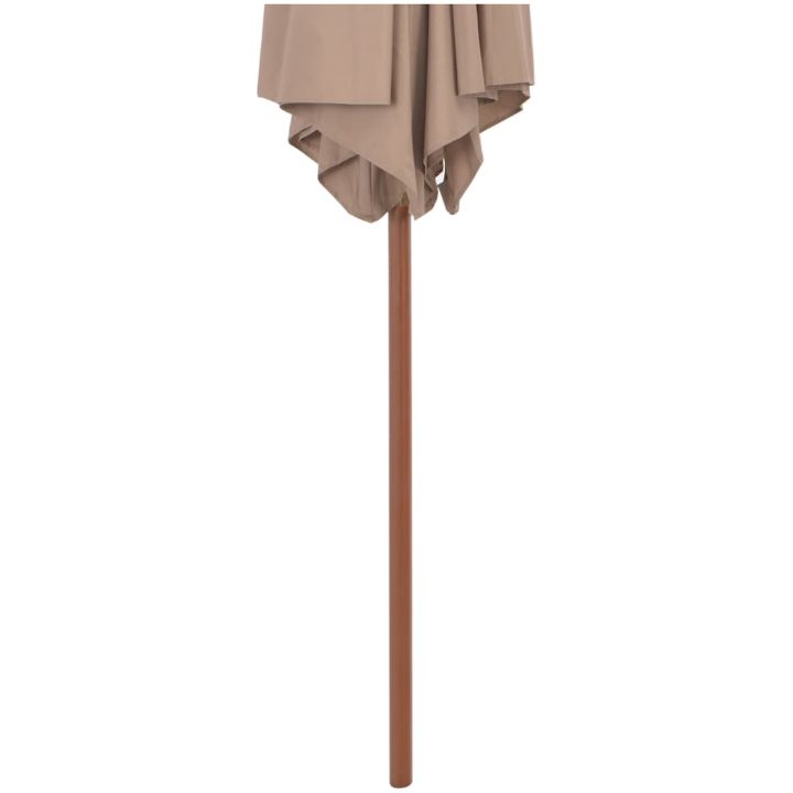 Trädgårdsparasoll med trästång 270 cm taupe vidaXL – bild 4