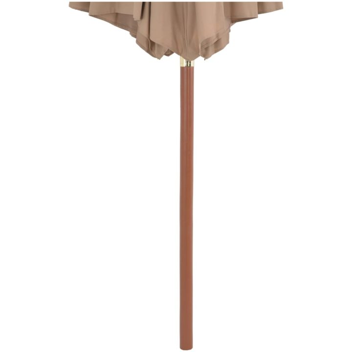 Trädgårdsparasoll med trästång 300 cm taupe vidaXL – bild 4