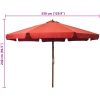 Trädgårdsparasoll med trästång 330 cm terrakotta vidaXL – miniatyr 5