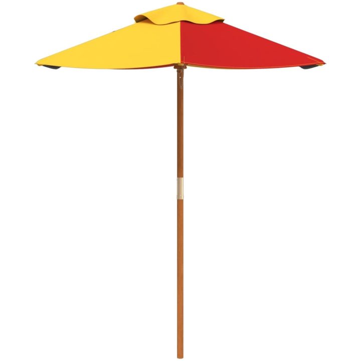 Trädgårdsparasoll med trästång för barn ⌀120x140 cm vidaXL – bild 3