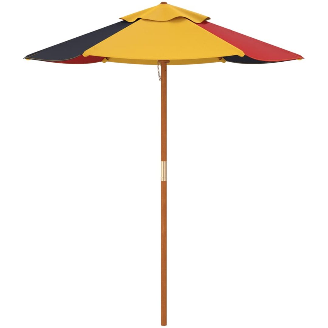 Trädgårdsparasoll med trästång för barn ⌀120x140 cm vidaXL – bild 5