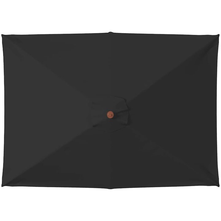 Trädgårdsparasoll med trästång svart 150x200 cm vidaXL – bild 4