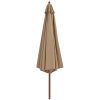 Trädgårdsparasoll med trästång taupe 350 cm vidaXL – miniatyr 3