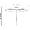 Trädgårdsparasoll med trästång taupe 350 cm vidaXL – miniatyr 7