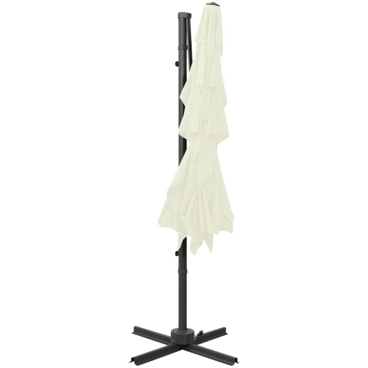 Trädgårdsparasoll med ventilation och stång sand 250x250 cm vidaXL – bild 3
