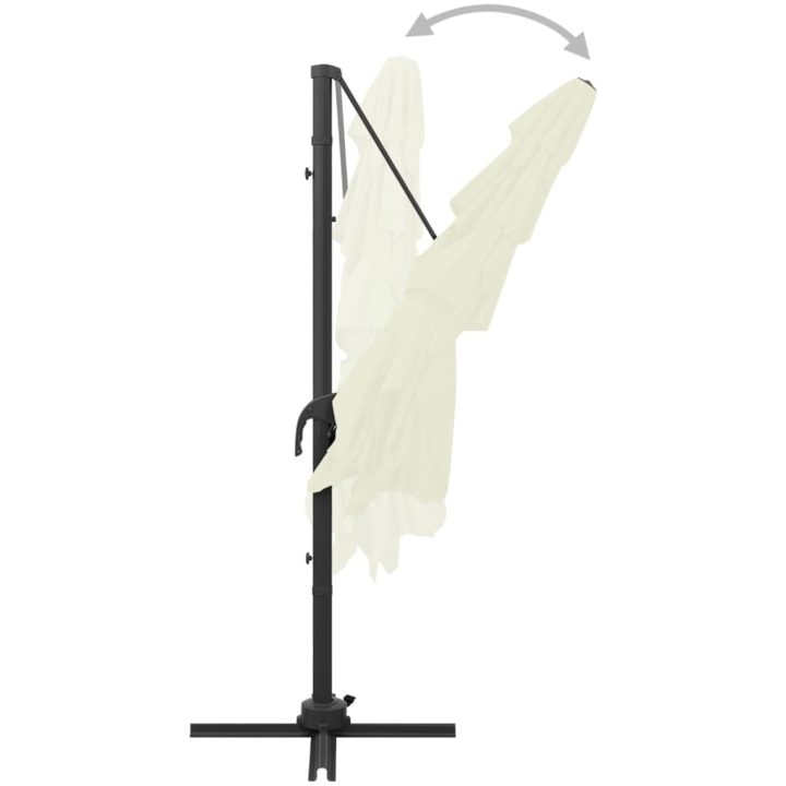 Trädgårdsparasoll med ventilation och stång sand 250x250 cm vidaXL – bild 4