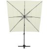 Trädgårdsparasoll med ventilation och stång sand 250x250 cm vidaXL – miniatyr 5