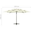Trädgårdsparasoll med ventilation och stång sand 250x250 cm vidaXL – miniatyr 9