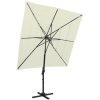 Trädgårdsparasoll med ventilation och stång sand 250x250 cm vidaXL – miniatyr 1
