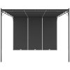 Trädgårdspaviljong med draperier antracit vidaXL 4 x 3 x 2.25 m – miniatyr 2