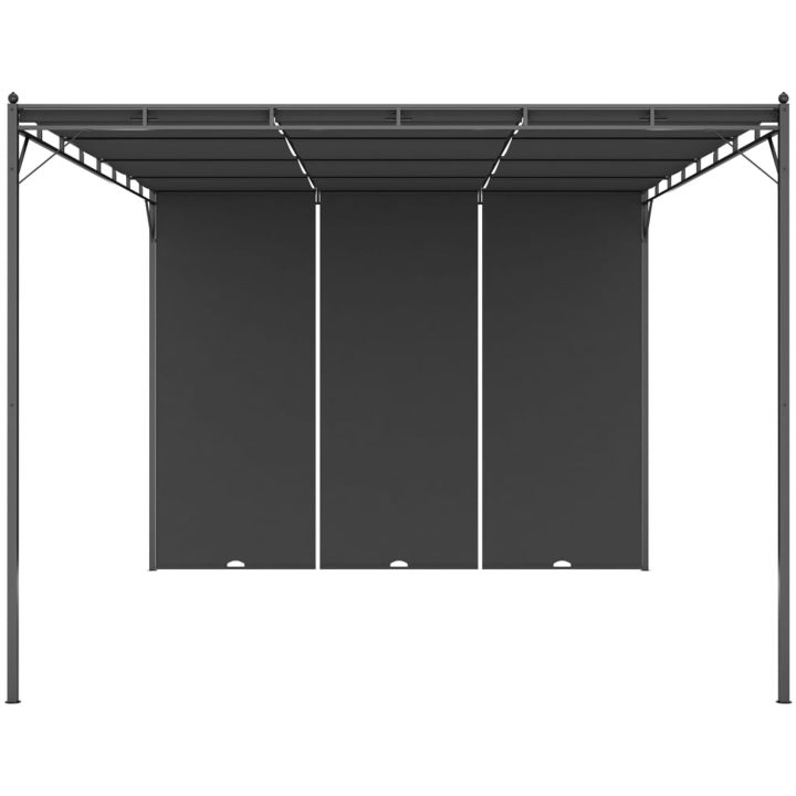 Trädgårdspaviljong med draperier antracit vidaXL 4 x 3 x 2.25 m – bild 2