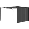 Trädgårdspaviljong med draperier antracit vidaXL 4 x 3 x 2.25 m – miniatyr 4