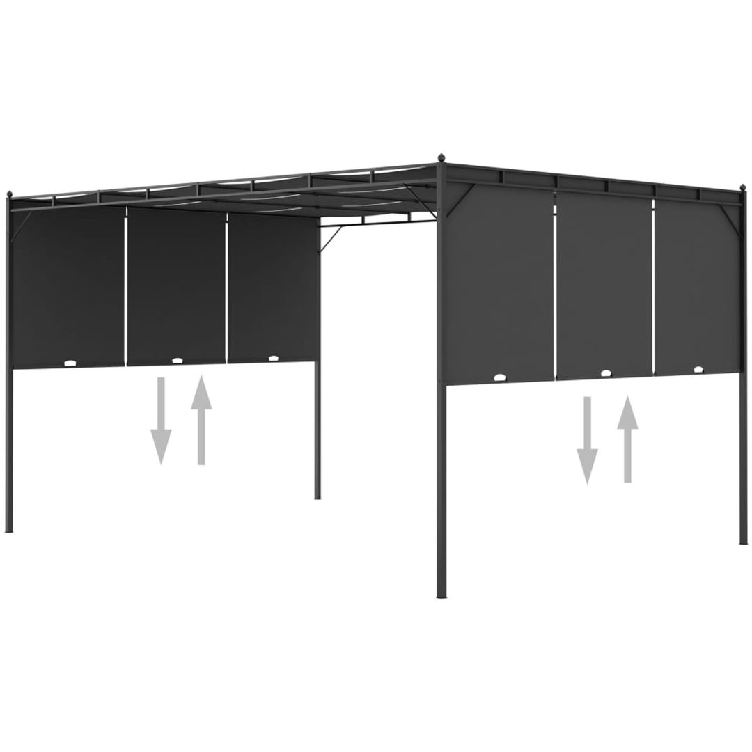 Trädgårdspaviljong med draperier antracit vidaXL 4 x 3 x 2.25 m – bild 6