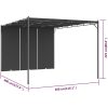 Trädgårdspaviljong med draperier antracit vidaXL 4 x 3 x 2.25 m – miniatyr 8