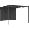 Trädgårdspaviljong med draperier antracit vidaXL 4 x 3 x 2.25 m – miniatyr 1