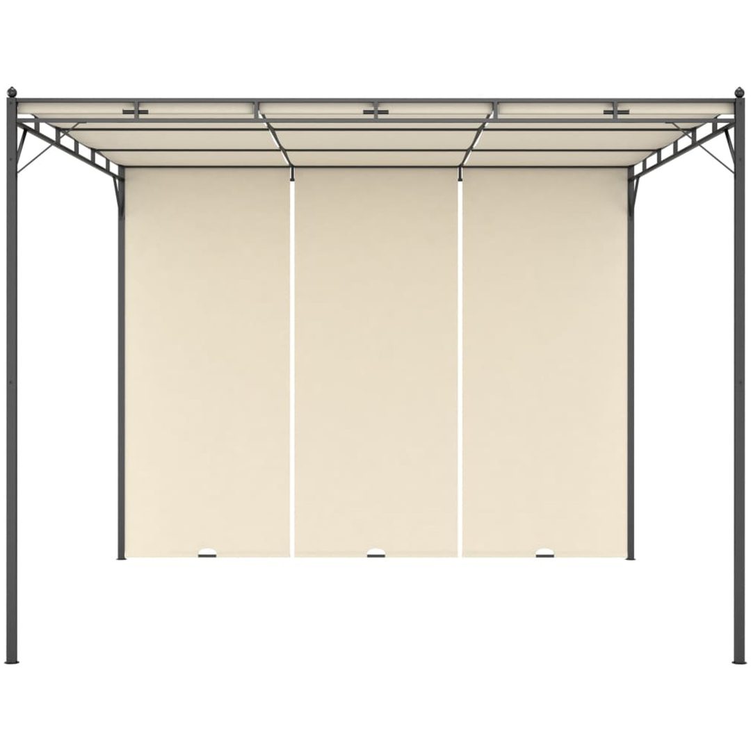 Trädgårdspaviljong med draperier gräddvit vidaXL 3 x 3 x 2.25 m – bild 2
