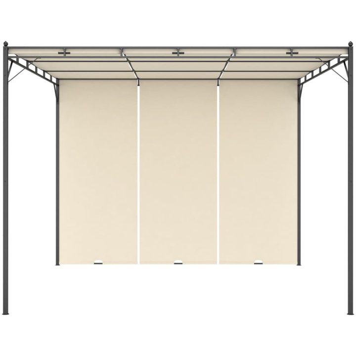 Trädgårdspaviljong med draperier gräddvit vidaXL 3 x 3 x 2.25 m – bild 2
