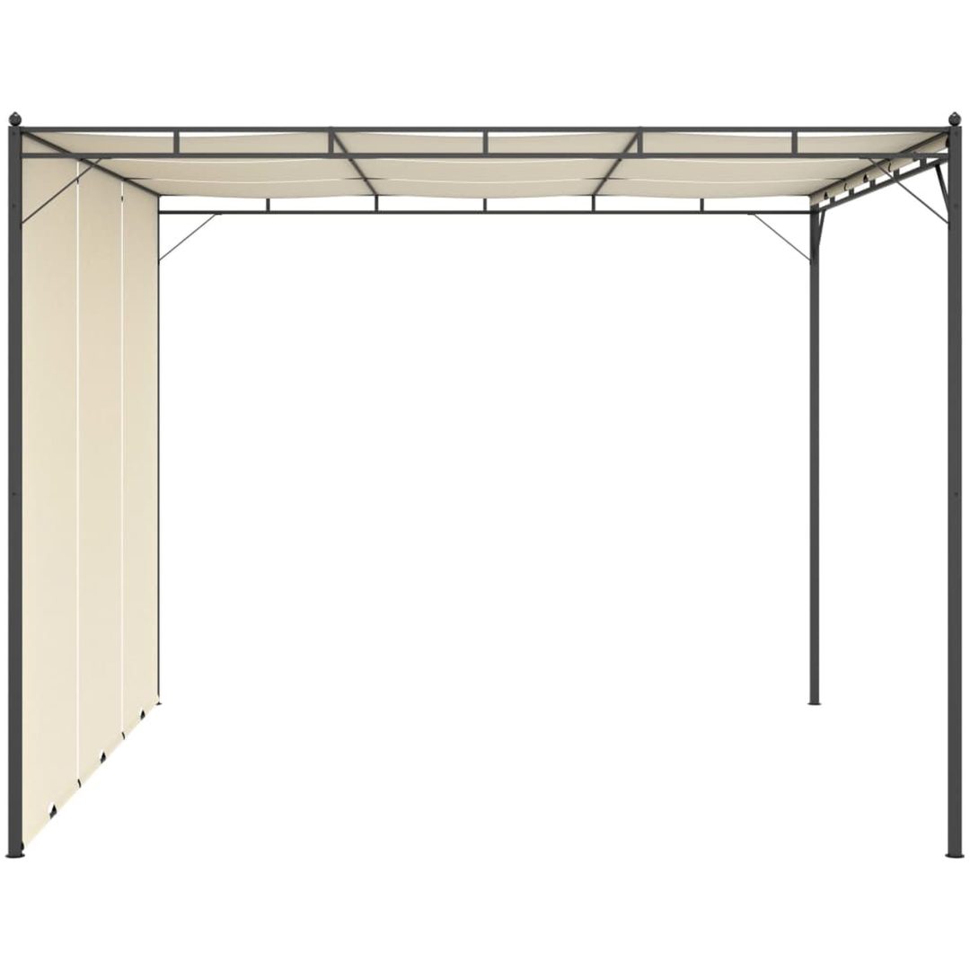 Trädgårdspaviljong med draperier gräddvit vidaXL 3 x 3 x 2.25 m – bild 3