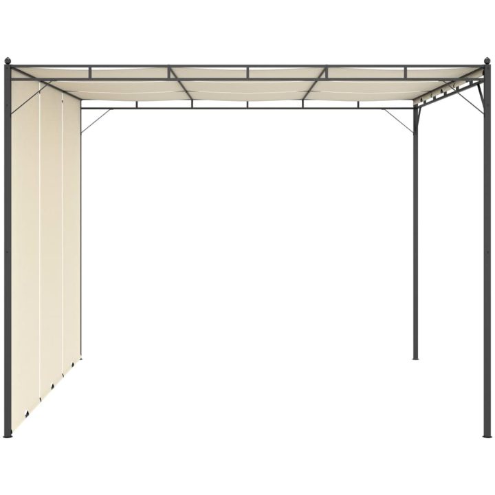 Trädgårdspaviljong med draperier gräddvit vidaXL 3 x 3 x 2.25 m – bild 3