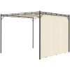 Trädgårdspaviljong med draperier gräddvit vidaXL 3 x 3 x 2.25 m – miniatyr 4