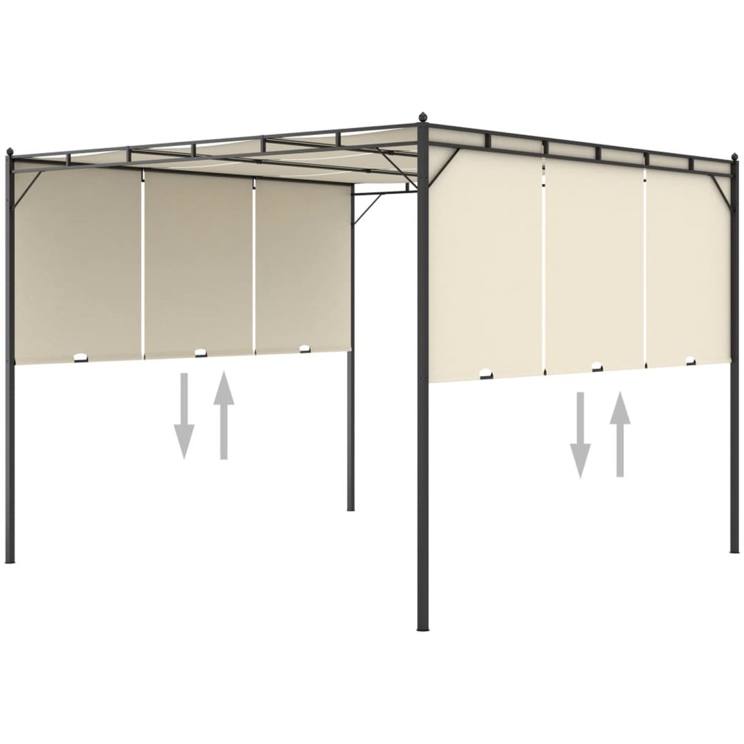 Trädgårdspaviljong med draperier gräddvit vidaXL 3 x 3 x 2.25 m – bild 5