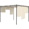 Trädgårdspaviljong med draperier gräddvit vidaXL 3 x 3 x 2.25 m – miniatyr 6
