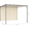 Trädgårdspaviljong med draperier gräddvit vidaXL 3 x 3 x 2.25 m – miniatyr 8