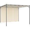 Trädgårdspaviljong med draperier gräddvit vidaXL 3 x 3 x 2.25 m – miniatyr 1